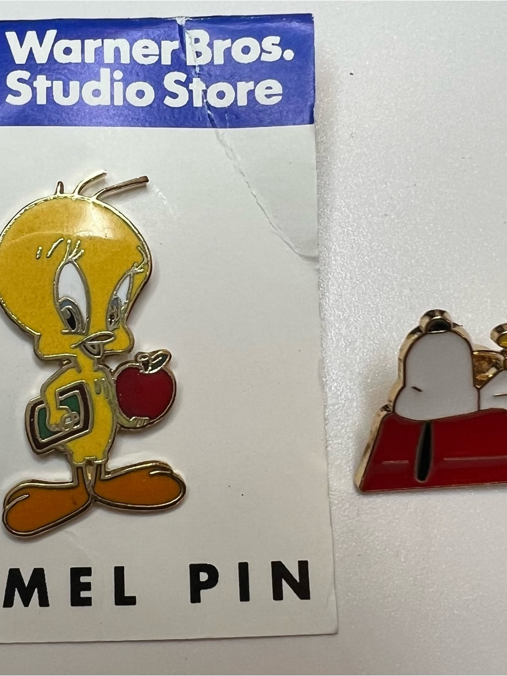 Warner Bros. Tweety Enamel Pin with Red Apple - Yellow, Red